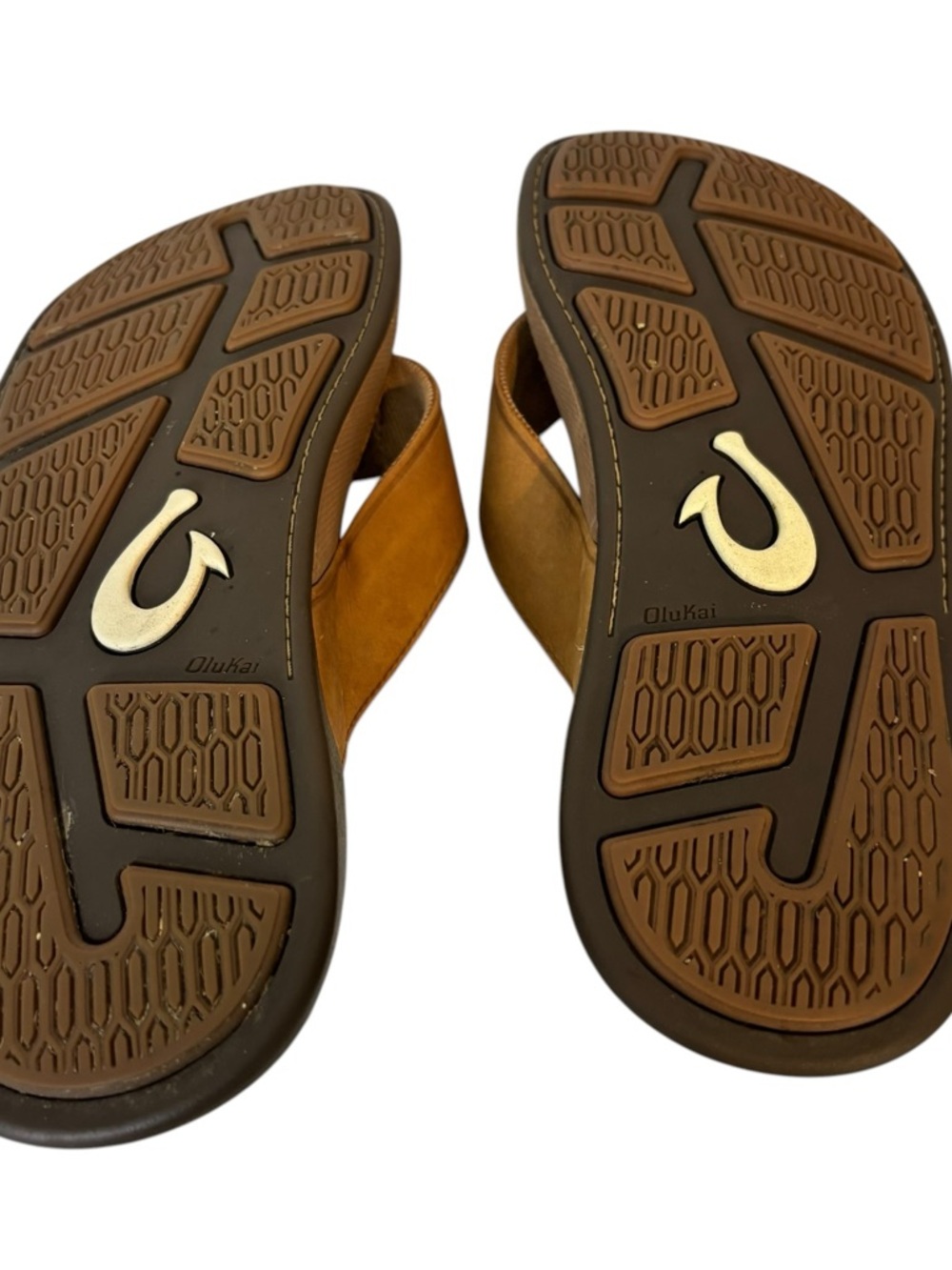 Olukai Tuahine Men’s Toffee Brown Leather Flip Flop Sandal US Size US 11 EU 44 - Picture 7 of 7